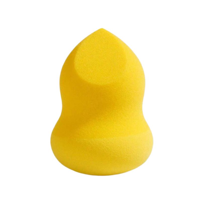 Esponja cosmética en forma de lágrima de color amarillo claro brillante que alegra tu rutina de maquillaje. Fabricada con espuma suave y duradera para una mezcla sin costuras. Suministro directo de fábrica con opciones de marca personalizada.